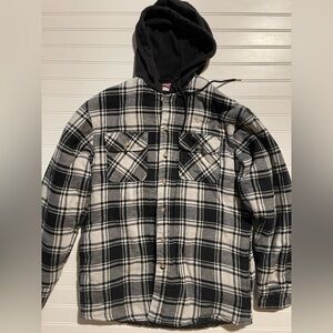 Wrangler Black and White Plaid Shirt Jacket